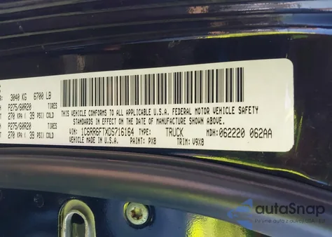 2013 Ram 1500 Express из США, поврежденный, VIN 1C6RR6FTXDS716164